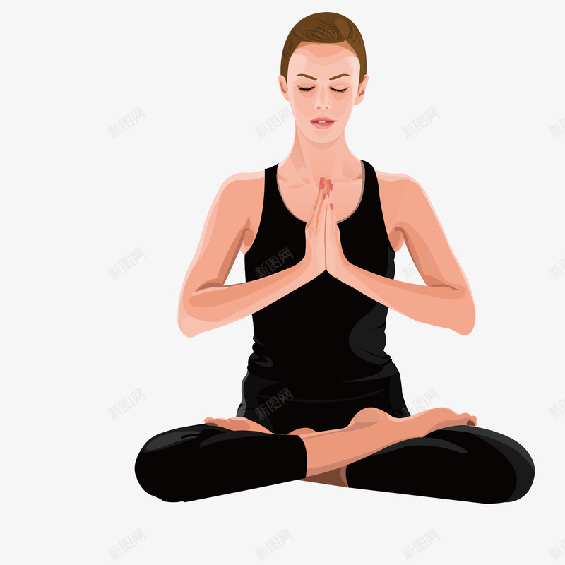 双手合十的美女png免抠素材_新图网 https://ixintu.com 双手 合十 瑜伽 运动