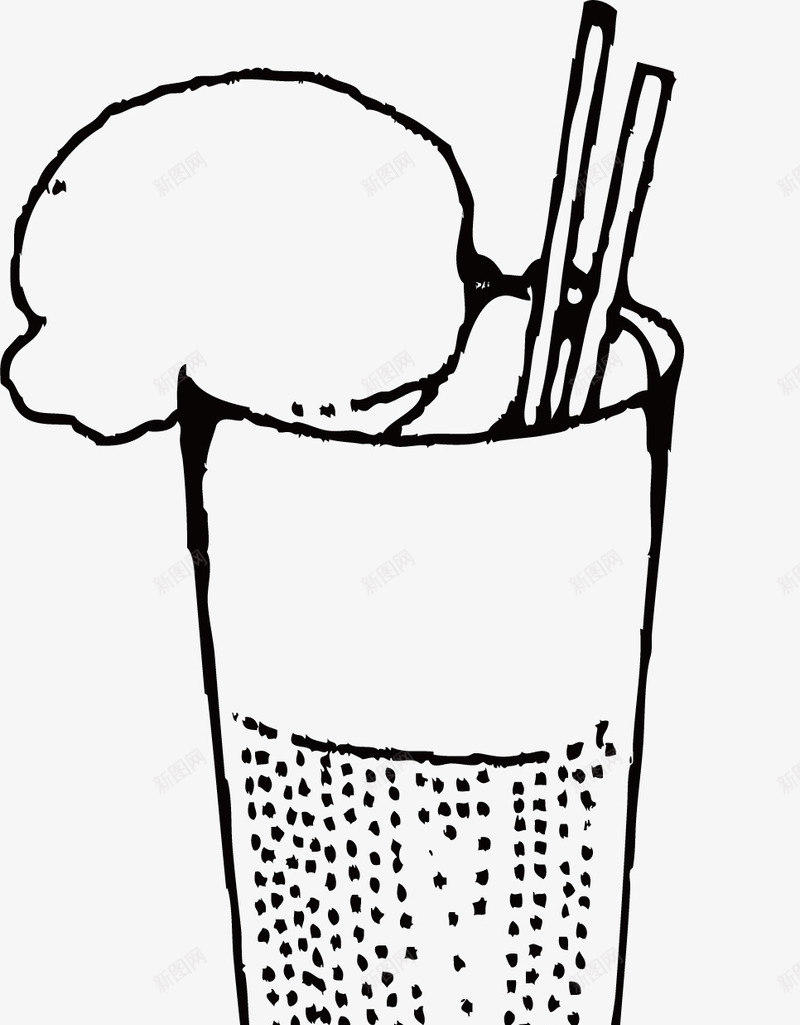 饮料杯子矢量图图标ai_新图网 https://ixintu.com 手绘 杯子 清新 矢量图 简洁 素描 饮料 黑白饮料