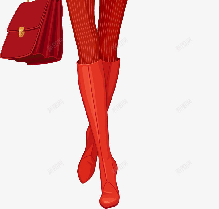 手绘撑伞的美女png免抠素材_新图网 https://ixintu.com 手绘 撑伞的美女 红色