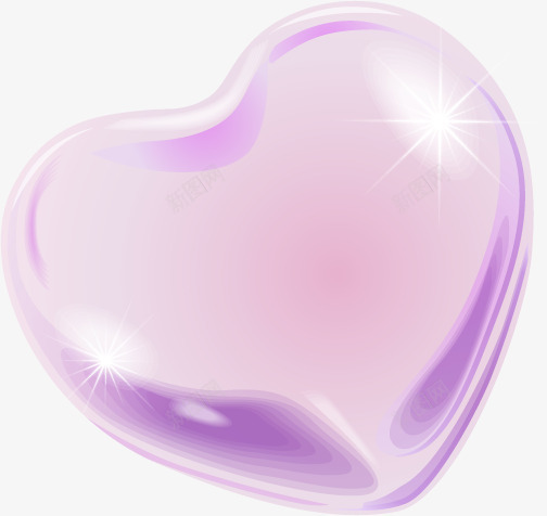 紫色唯美星光爱心png免抠素材_新图网 https://ixintu.com 唯美 星光 爱心 紫色