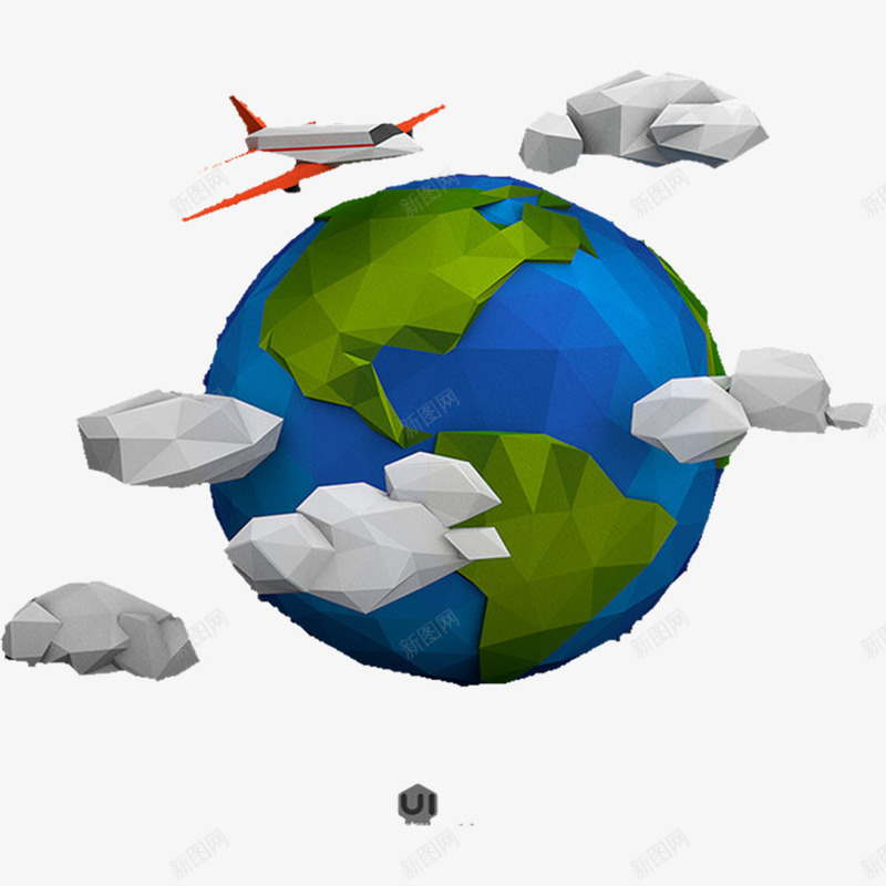 手绘卡通立体地球png免抠素材_新图网 https://ixintu.com 可爱 地球 外星球 宇宙 小行星 手绘 星体 星星 星球 白云 行星 飞机