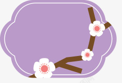 樱花卡片日本古典标签与樱花圆形紫色高清图片