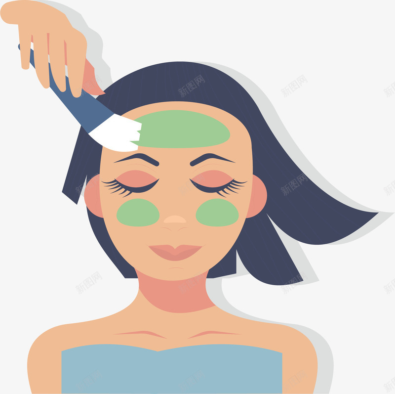 脸上涂抹面膜的人矢量图ai免抠素材_新图网 https://ixintu.com 做面膜 涂抹面膜 矢量png 美容 美容护肤 美容院 矢量图
