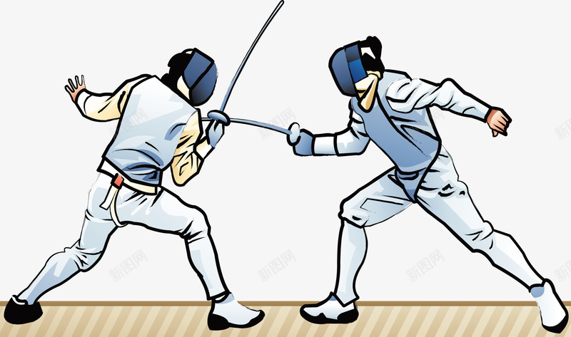 击剑运动员png免抠素材_新图网 https://ixintu.com 体育 击剑 卡通人物 矢量人物 运动 运动员