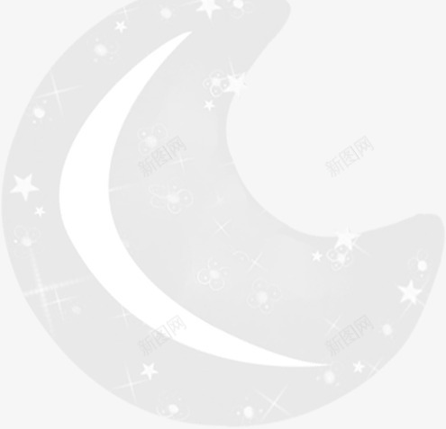星光白色月亮七夕png免抠素材_新图网 https://ixintu.com 七夕 星光 月亮 白色