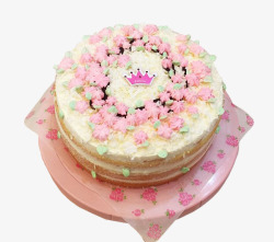 粉色小清新樱花生日蛋糕素材