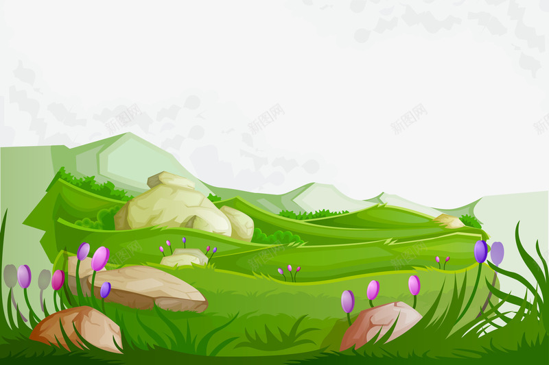 卡通郊外风景草坡白云背景png免抠素材_新图网 https://ixintu.com 卡通郊外风景装饰矢量 白云背景 草坡白云背景装饰矢量 风景背景
