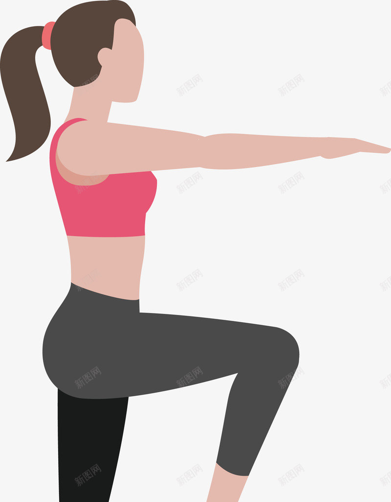 美女教练伸臂提腿运动png免抠素材_新图网 https://ixintu.com 体力 体育 健康 健身 教练老师 运动