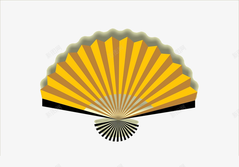 黄色简洁折扇png免抠素材_新图网 https://ixintu.com 中国风 折扇 简洁折扇 黄色扇子