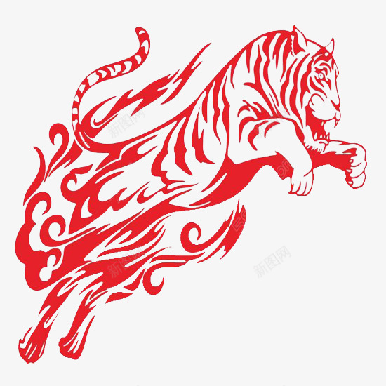 跳跃的老虎png免抠素材_新图网 https://ixintu.com 捕猎 火焰 火焰虎 狩猎者 老虎 肉食动物 舞虎 跳跃 迅速 运动