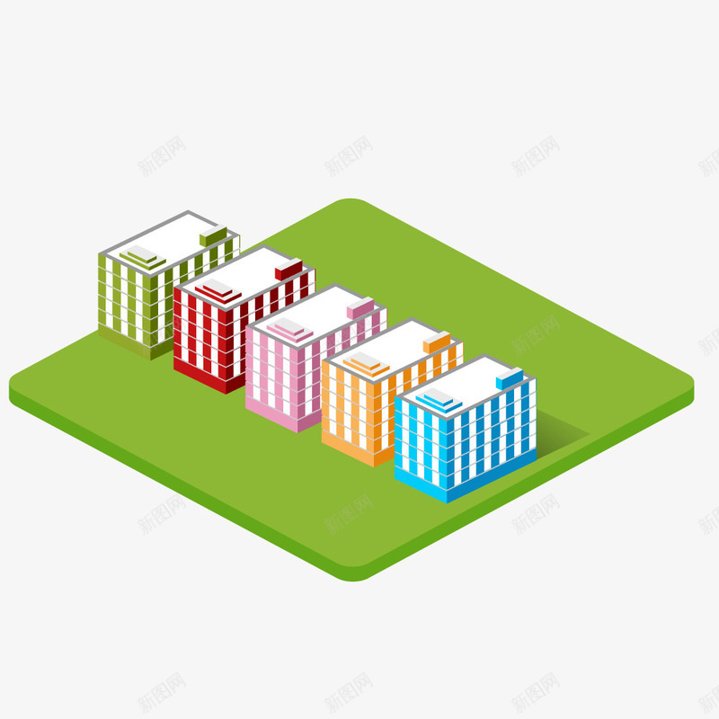 卡通居民小区楼房矢量图ai免抠素材_新图网 https://ixintu.com 卡通 城市建筑 居民小区 建筑景观 抽象 插画 楼房设计 行业建筑 矢量图