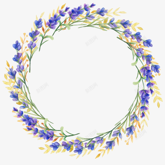 水彩画花环png免抠素材_新图网 https://ixintu.com 唯美 小清新 手绘 水彩画 花环