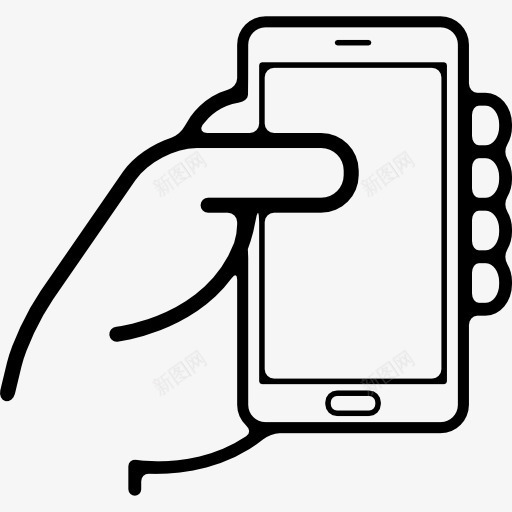 手拿着手机图标png_新图网 https://ixintu.com 一方面 工具 工具和用具 手机 控股 电话 电话机