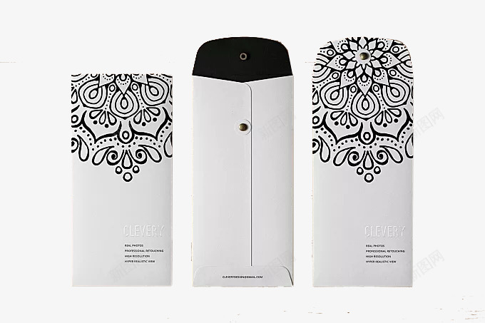黑白花纹信封png免抠素材_新图网 https://ixintu.com 信封 信封展开图 信纸 展开图 精致 纸袋 花纹 设计 黑白