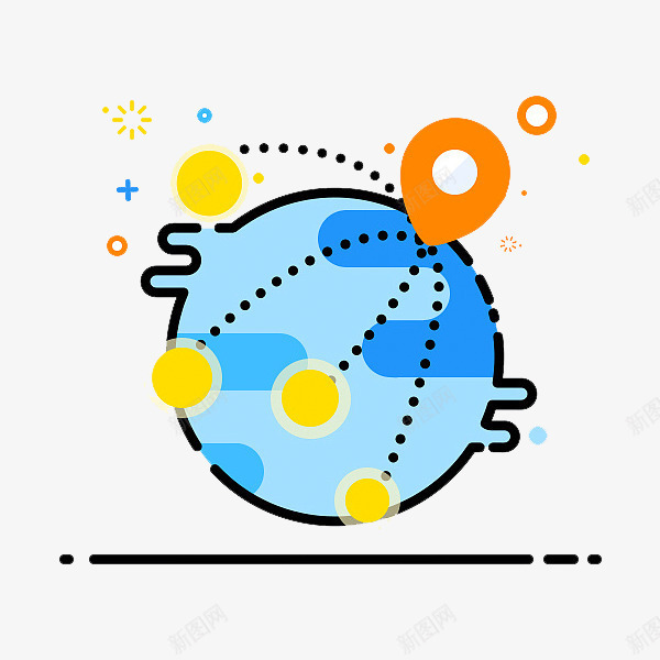 meb风格星球png免抠素材_新图网 https://ixintu.com meb风格 卡通 手绘 星球 蓝色