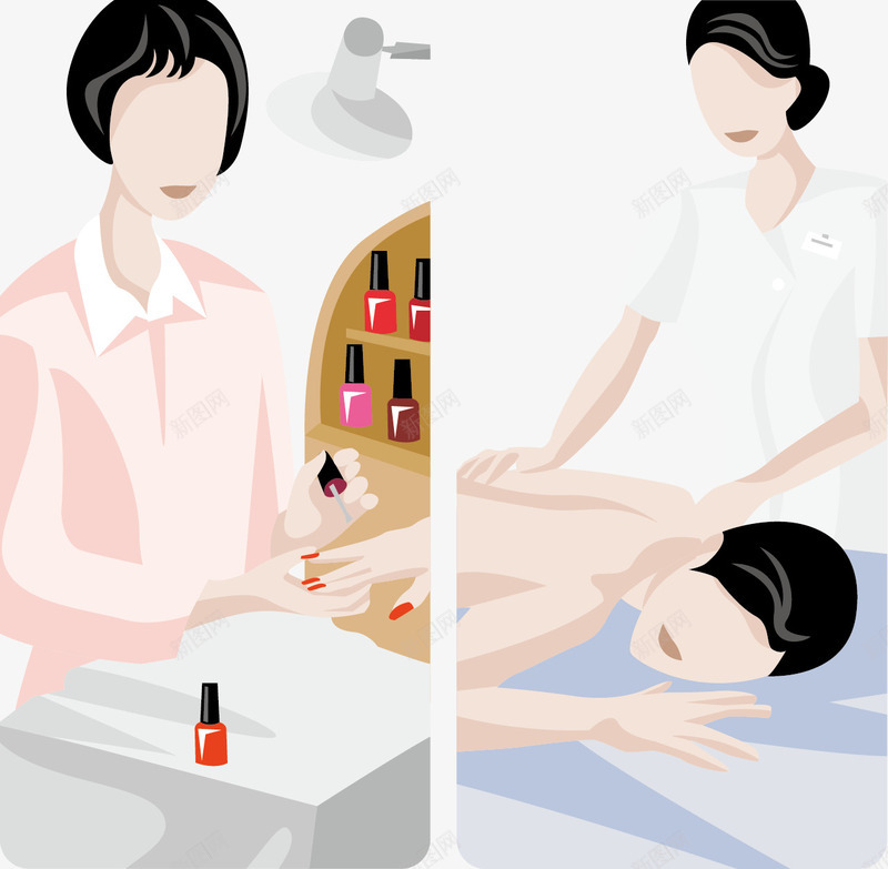 化妆png免抠素材_新图网 https://ixintu.com 免费矢量下载 化妆 女士 技师 按摩 桑拿女