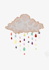 下彩色雨的云png免抠素材_新图网 https://ixintu.com 云朵 彩色的雨 油画