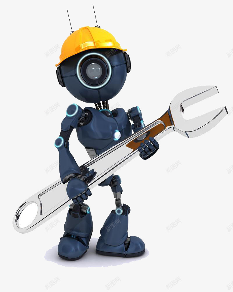 手拿扳手的机器人png免抠素材_新图网 https://ixintu.com 两个手拿着物品 可爱风格 手拿扳手 拿着东西的人 效果图案 机器人 现代化 装饰
