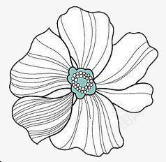 黑白素描花朵线稿图标png_新图网 https://ixintu.com 素描 线稿 花朵 黑白