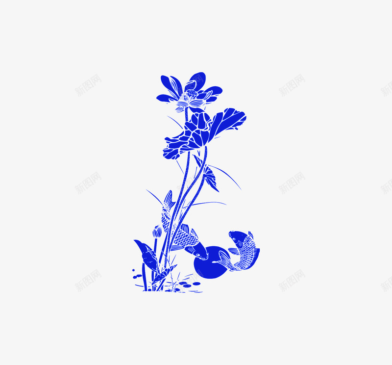 青花瓷花草纹理png免抠素材_新图网 https://ixintu.com 古典 纹理 花草 青花瓷花纹