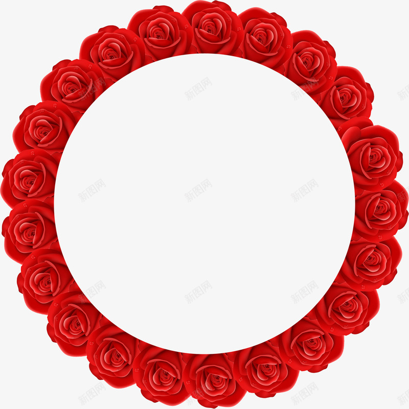 红色鲜花玫瑰花朵圆形png免抠素材_新图网 https://ixintu.com 圆形 玫瑰 红色 花朵 鲜花