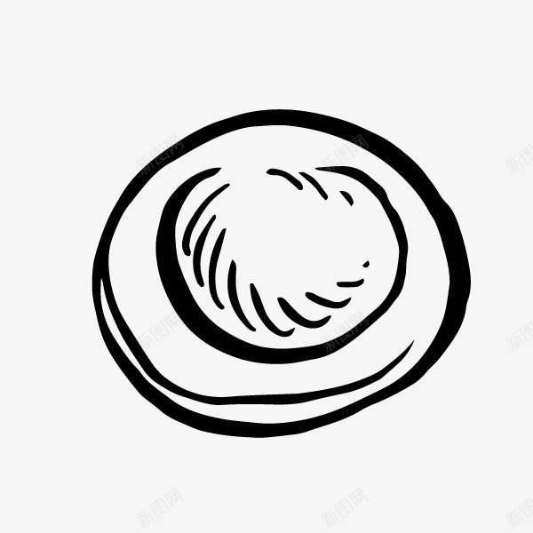 卡通简约简笔画黑白插画小清新图标png_新图网 https://ixintu.com 包子饺子 小清新插画 广告设计 扁平化简约黑白样式 极简黑白图样 简笔画装饰 黑白简约插画