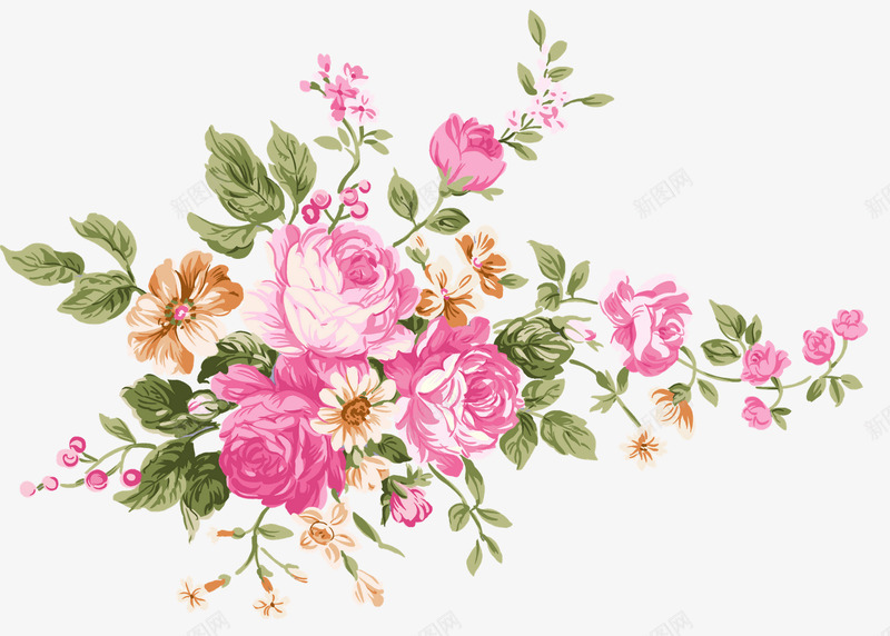 手绘鲜花艳丽png免抠素材_新图网 https://ixintu.com 好看 手绘 艳丽 花
