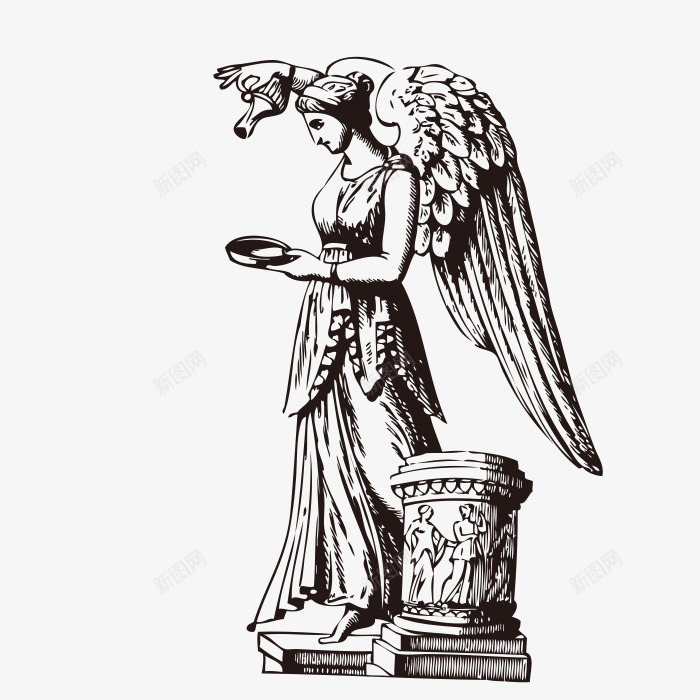 手绘素描天使人像png免抠素材_新图网 https://ixintu.com 人像 天使 手绘 手绘人脸 手绘素描天使人像 手绘素描天使人像png 素描 面部素描 黑白