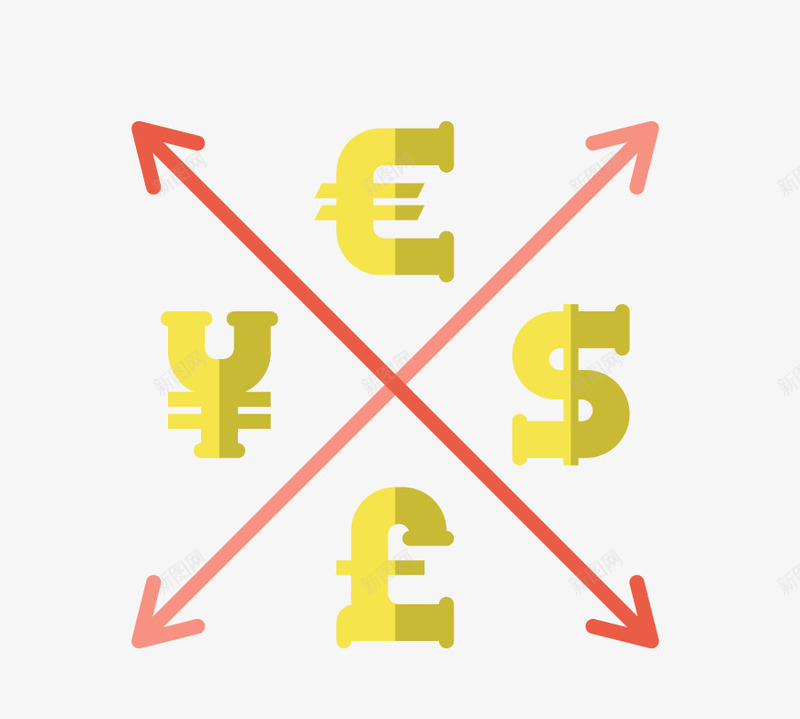 商业金融符号png免抠素材_新图网 https://ixintu.com 商务 符号 箭头 美元 金融 钱币