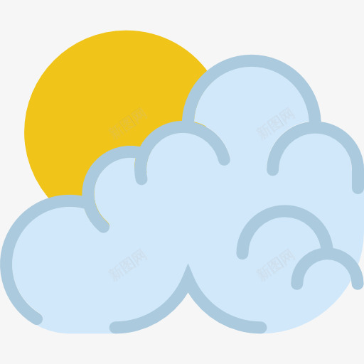 云彩和太阳图标png_新图网 https://ixintu.com 云 云彩和太阳 天气 天空 晴天 气象 阴天