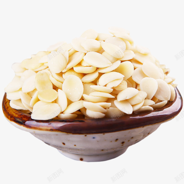 健康食材杏仁片png免抠素材_新图网 https://ixintu.com 切片杏仁片实物 杏仁片 杏仁露露食材 榨汁杏仁