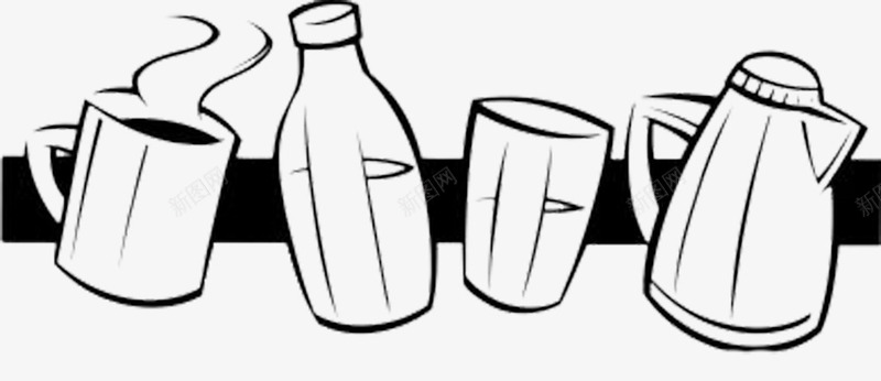 黑白瓶子图标png_新图网 https://ixintu.com 奶茶 瓶子 生活用品 黑白