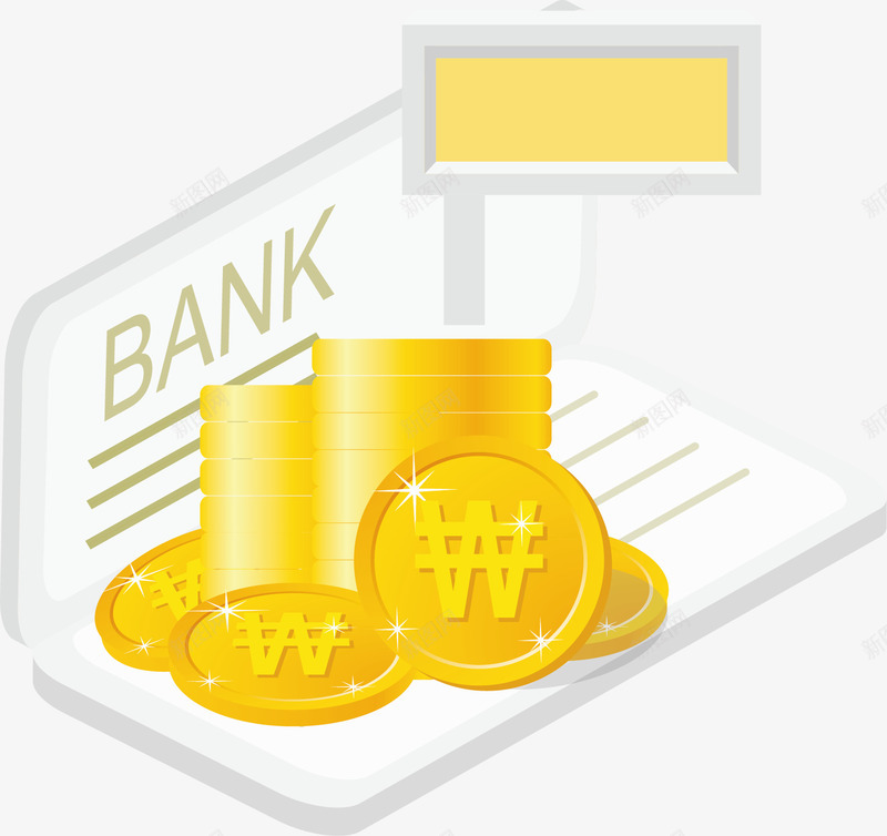 存折与钱币矢量图ai免抠素材_新图网 https://ixintu.com 存折 矢量钱币 钱币 矢量图