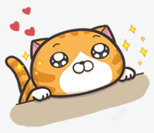 星星眼橘猫png免抠素材_新图网 https://ixintu.com 优雅猫 动物 卡通 可爱 宠物 平面 扁平 手绘 手绘猫狗 星星眼 橘色 猫