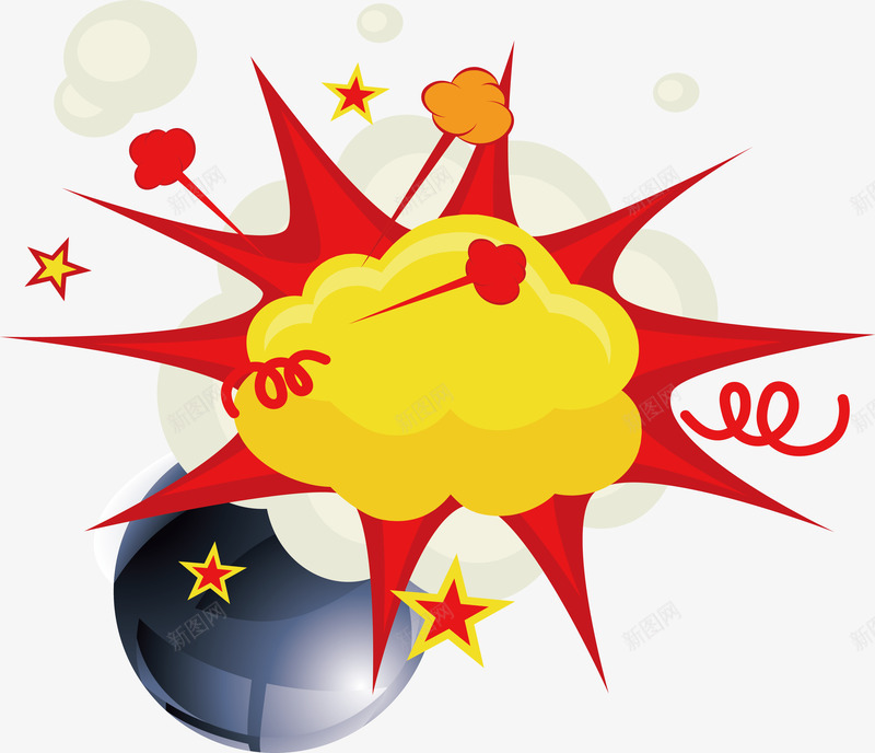 冒着烟火的卡通炮弹矢量图ai免抠素材_新图网 https://ixintu.com AI矢量图 免抠设计图 卡通云朵 卡通星星 卡通炮弹 矢量卡通图 矢量图