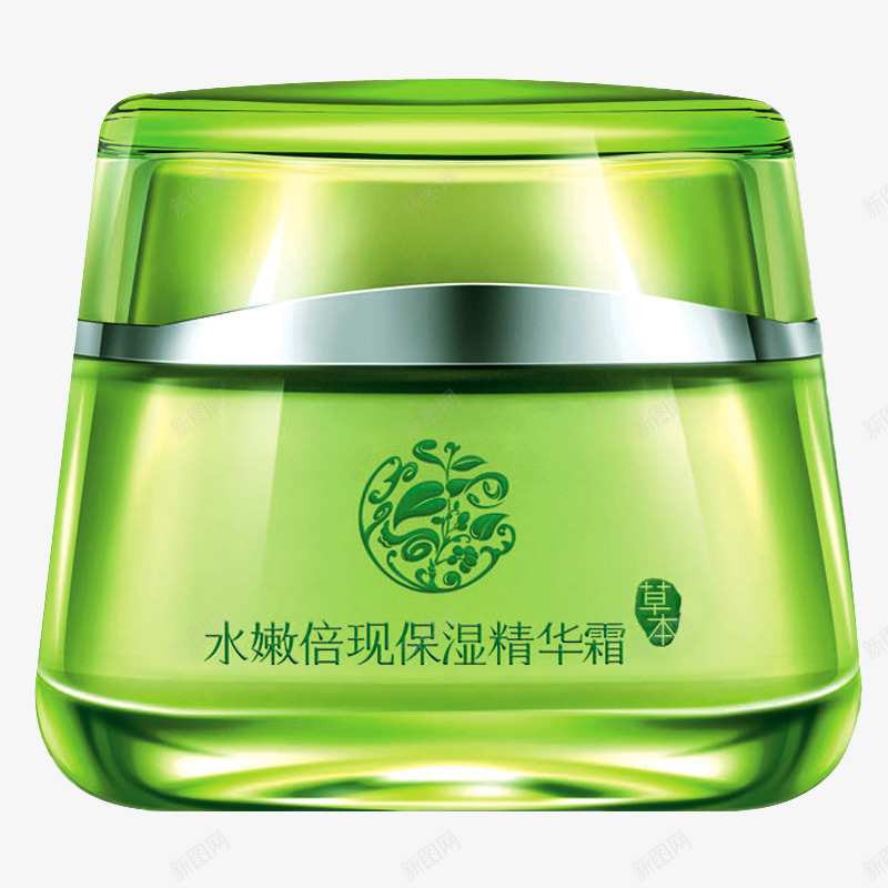化妆品绿瓶子png免抠素材_新图网 https://ixintu.com 化妆品 玻璃瓶 瓶子 精华液