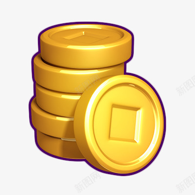 金钱金色金币财富png免抠素材_新图网 https://ixintu.com 卡通金币 财宝 财富 金币 金币图案 钱币 黄色