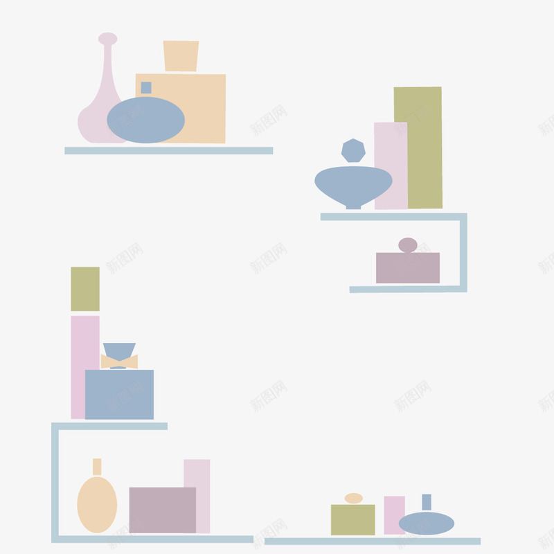 放在架子上的化妆品矢量图ai免抠素材_新图网 https://ixintu.com 化妆品 放在 架子 矢量图