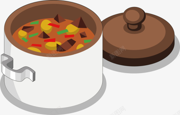 美食图标中国传统煲汤美食元矢量图图标