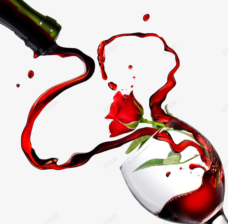红酒和酒杯png免抠素材_新图网 https://ixintu.com 倒酒 拉图酒 红酒 红酒标题 酒杯