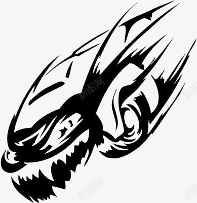 冲刺的汽车抽象黑白纹身psd免抠素材_新图网 https://ixintu.com 冲刺 抽象 汽车 纹身 黑白