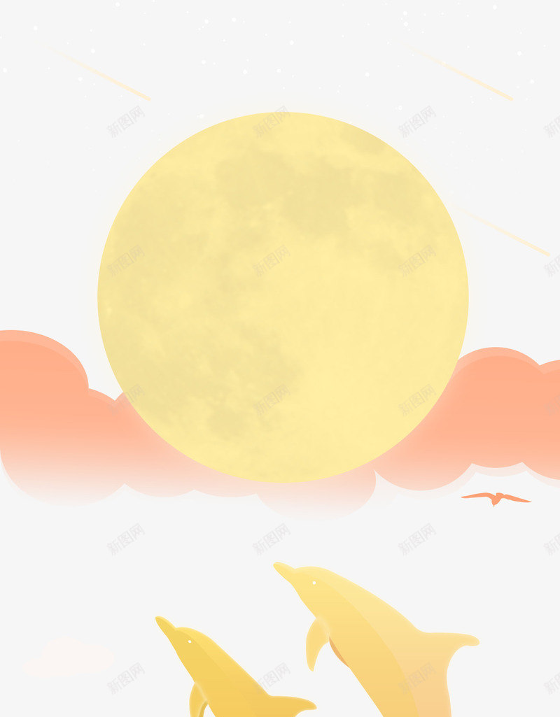 天空海豚手机启动页png免抠素材_新图网 https://ixintu.com 天空 引导页 手机启动页 海豚