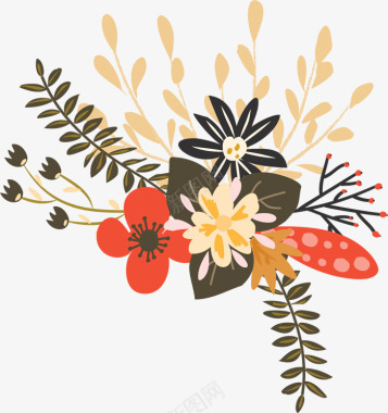 水彩花卉装饰图标图标
