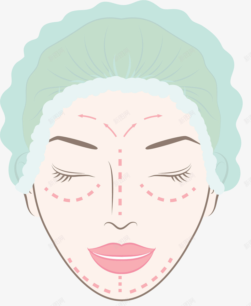 眼袋消除卡通整形图标png_新图网 https://ixintu.com 卡通风格 扁平风格 整形手术图标 消除整形 眼袋 眼袋整形