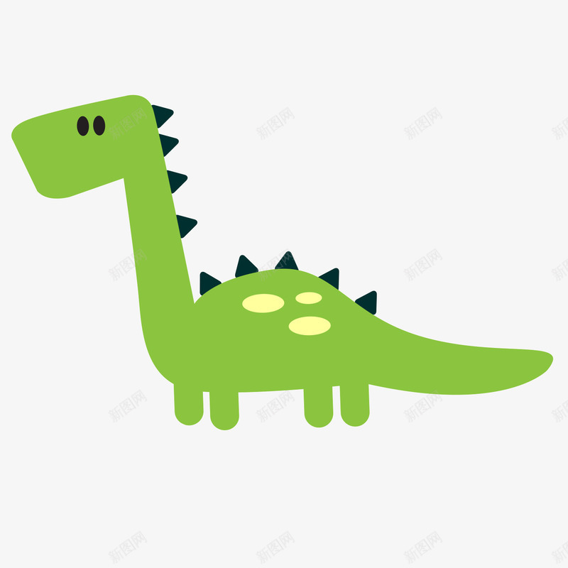 绿色恐龙psd免抠素材_新图网 https://ixintu.com 动物 卡通 恐龙 素材 绿色