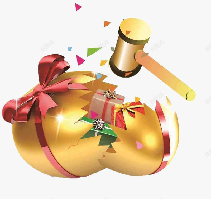 砸金蛋png免抠素材_新图网 https://ixintu.com 幸运 砸金蛋 礼物 签单砸金蛋 金蛋 锤子