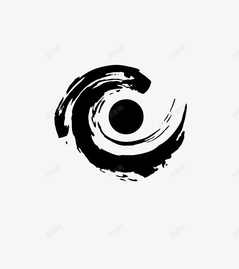 旋转墨滴png免抠素材_新图网 https://ixintu.com 墨汁标志 黑白