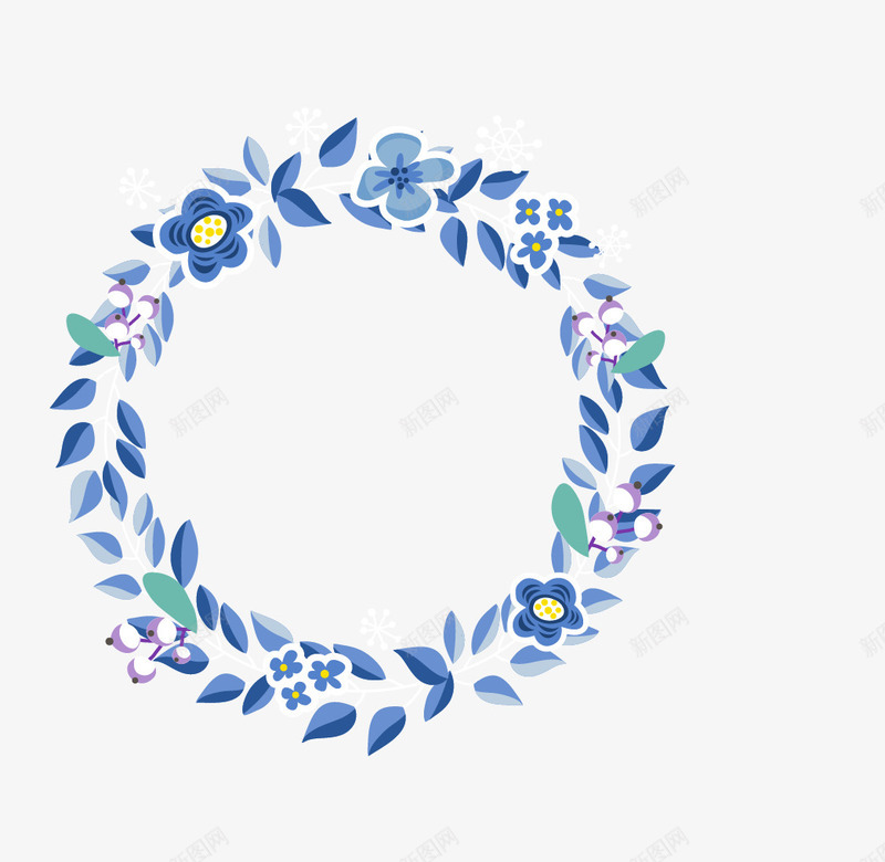手绘花环png免抠素材_新图网 https://ixintu.com 手绘 花环 花艺