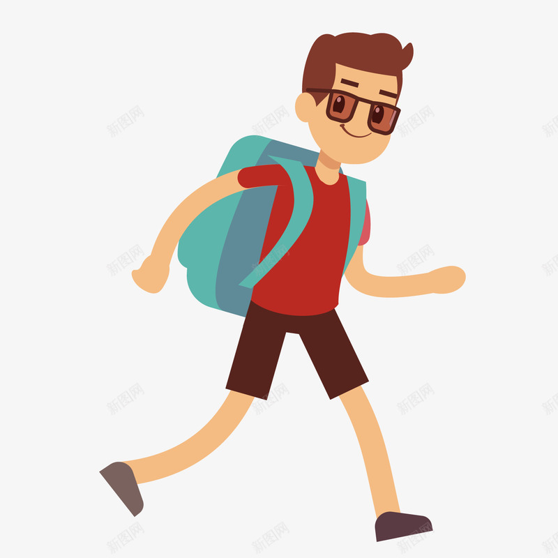 背着书包跑步的儿童png免抠素材_新图网 https://ixintu.com 儿童 卡通人物 小孩子 背景装饰 跑步