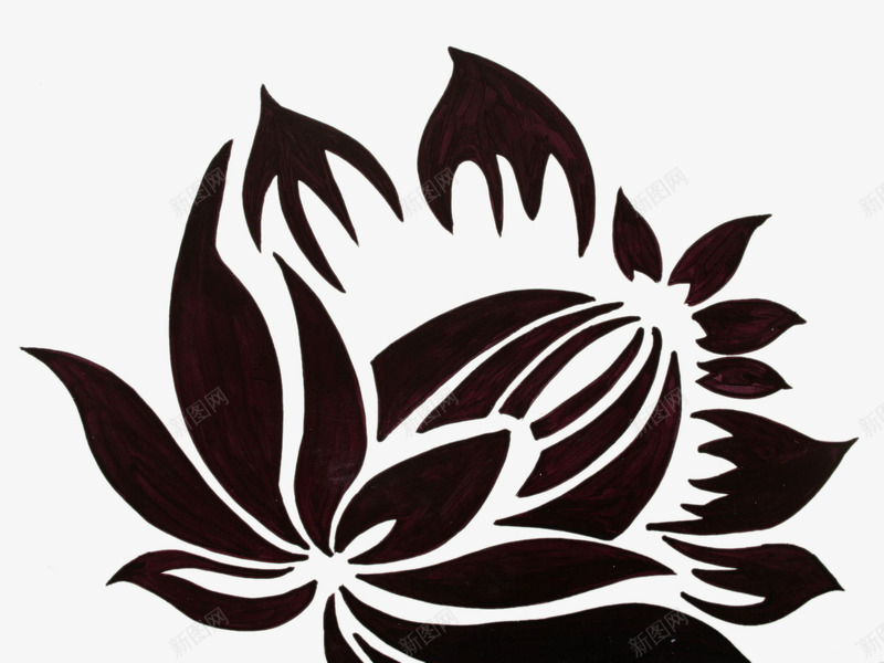 莲花简笔画png免抠素材_新图网 https://ixintu.com 开花 简笔画 荷花 莲花